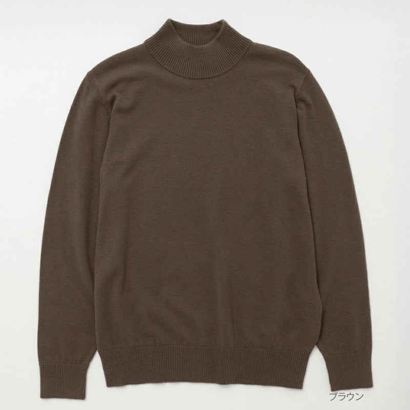 [期間限定knit]NAVY ウール混洗える素肌ニット ハイネック メンズ商品画像-5