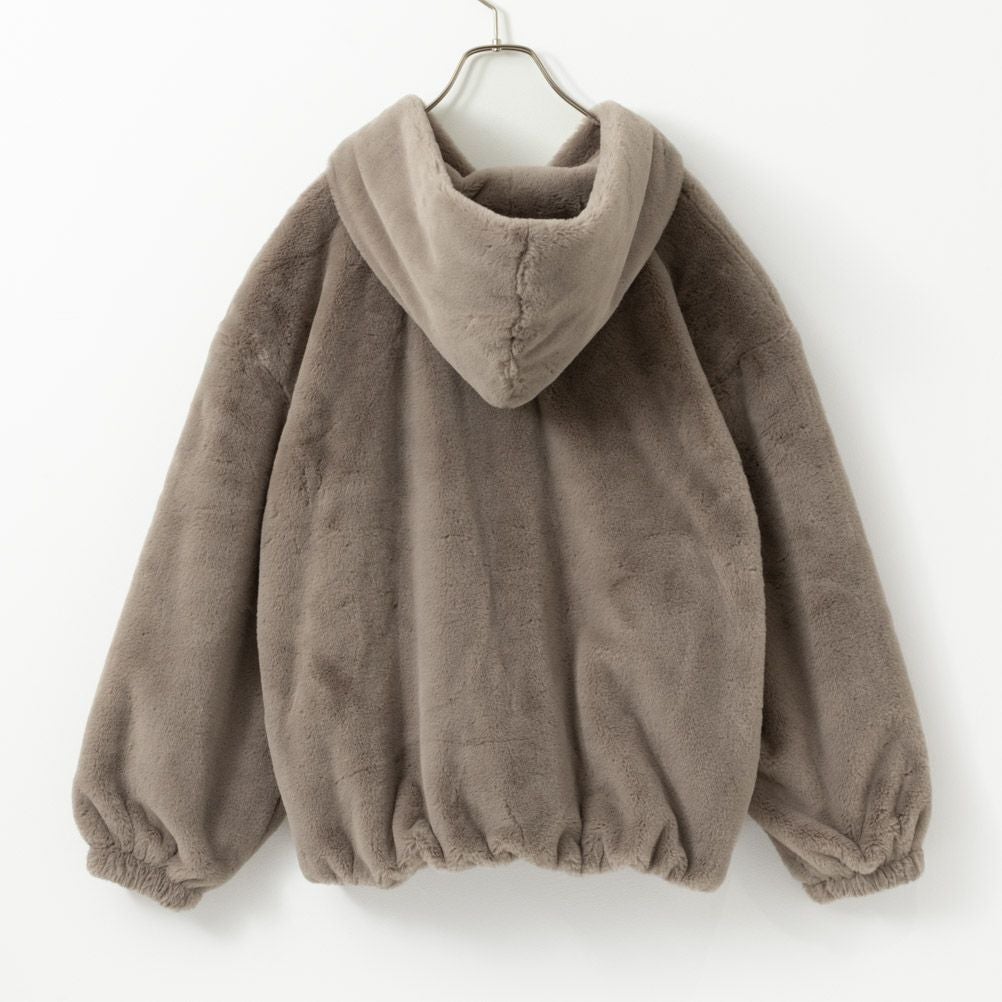 NAVY フェイクファーパーカー レディース