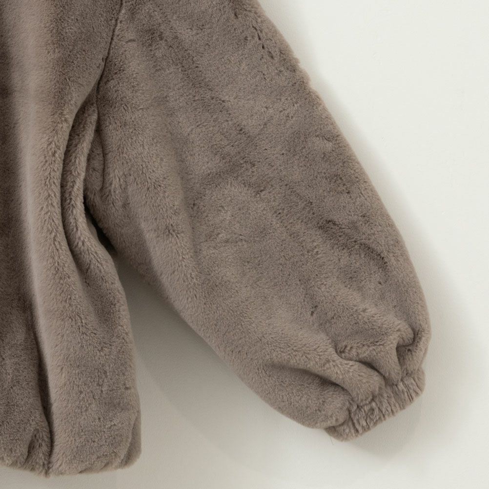 NAVY フェイクファーパーカー レディース