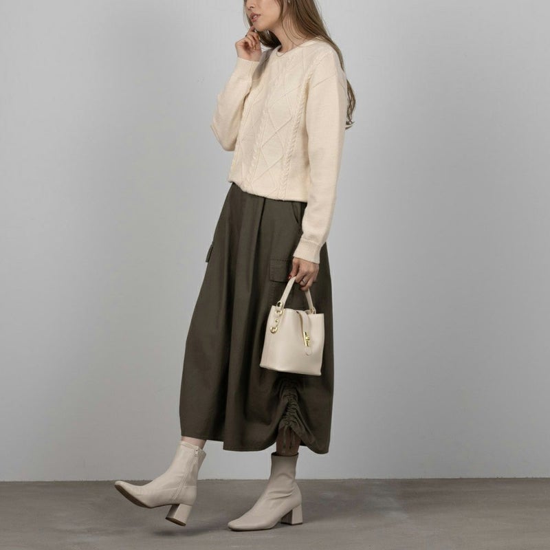 NAVY もちり もちもち 洗えるニット ケーブル編みプルオーバー レディース商品画像-5