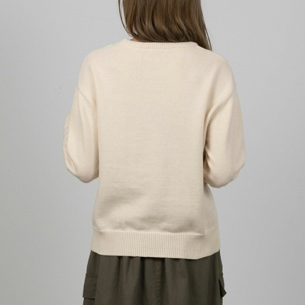 NAVY もちもちケーブル編みプルオーバー レディース