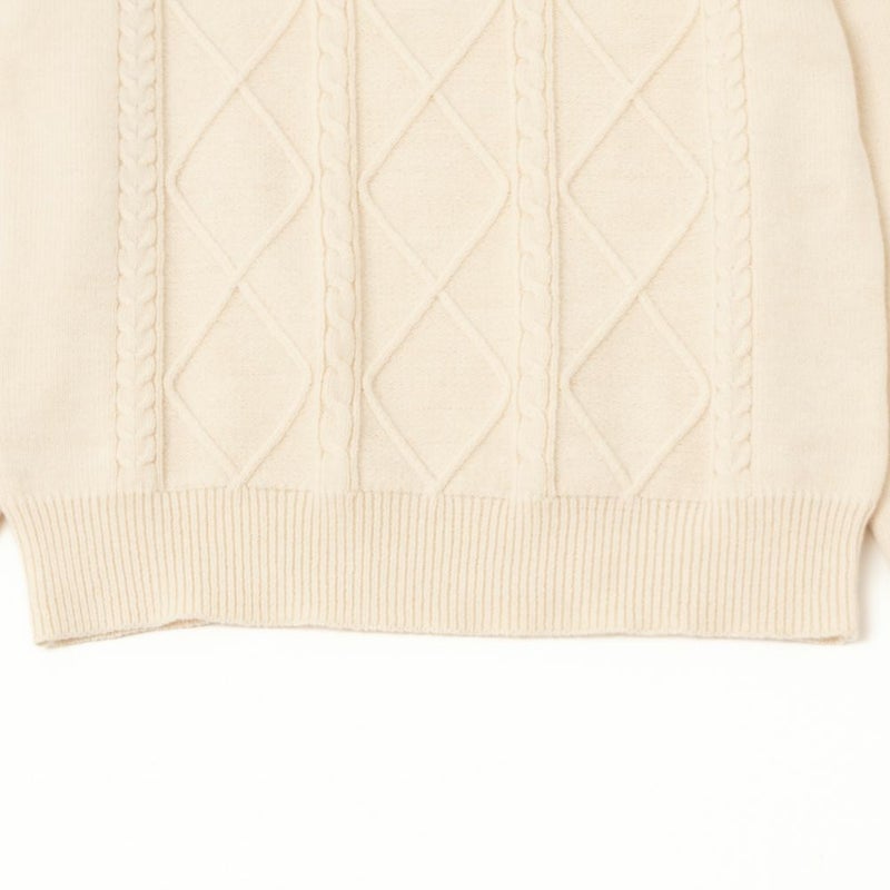 NAVY もちり もちもち 洗えるニット ケーブル編みプルオーバー レディース商品画像-20