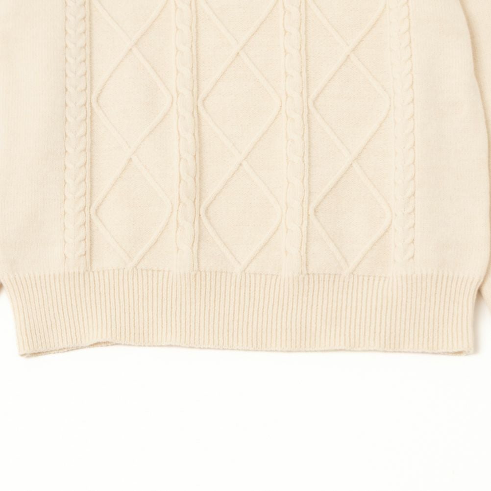 NAVY もちもちケーブル編みプルオーバー レディース