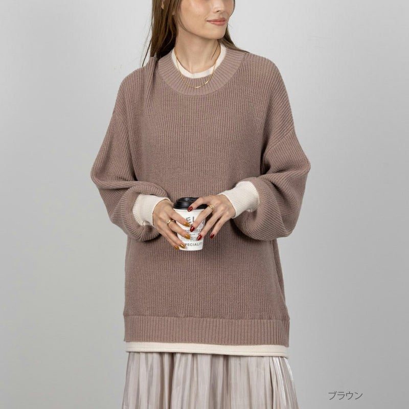 NAVY フェイクレイヤードプルオーバー レディース商品画像-3