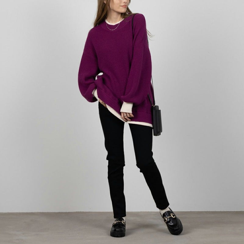 NAVY  フェイクレイヤードプルオーバー レディース商品画像-4