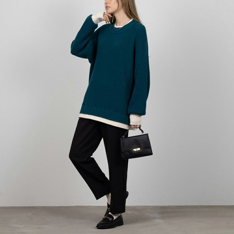 NAVY  フェイクレイヤードプルオーバー レディース商品画像-7