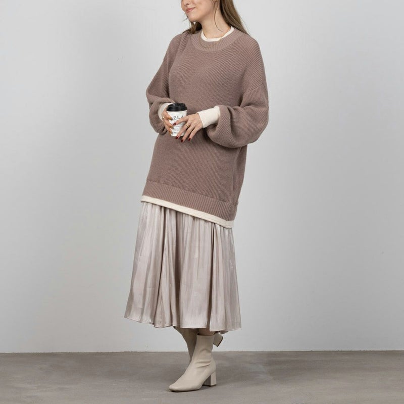 NAVY  フェイクレイヤードプルオーバー レディース商品画像-8