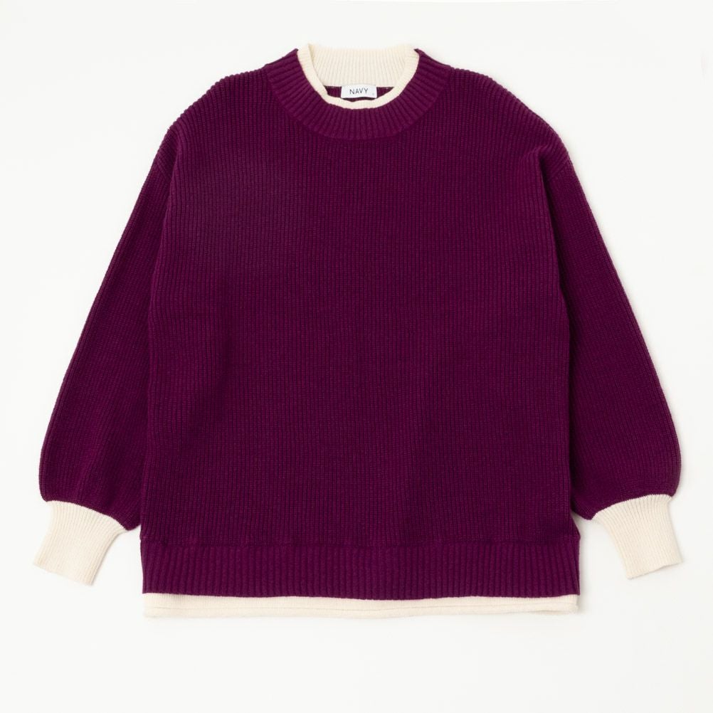 NAVY フェイクレイヤードプルオーバー レディース