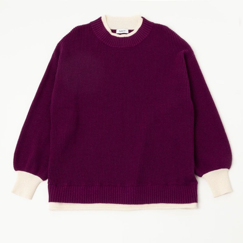 NAVY  フェイクレイヤードプルオーバー レディース商品画像-11