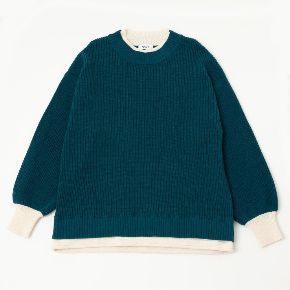 NAVY フェイクレイヤードプルオーバー レディース