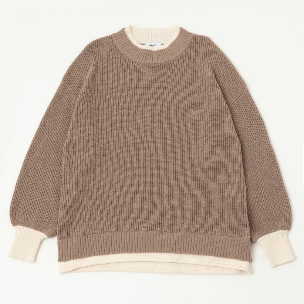 NAVY フェイクレイヤードプルオーバー レディース