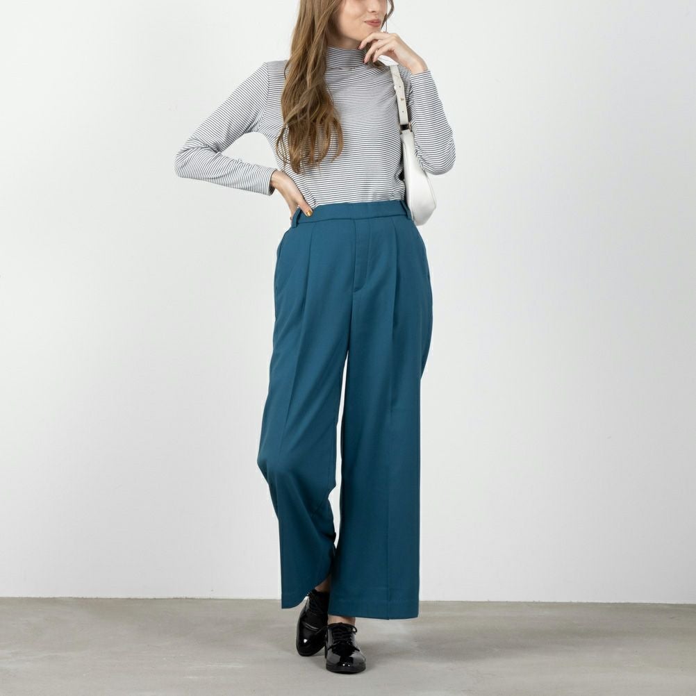 NAVY ウィークストレッチワイドパンツ レディース