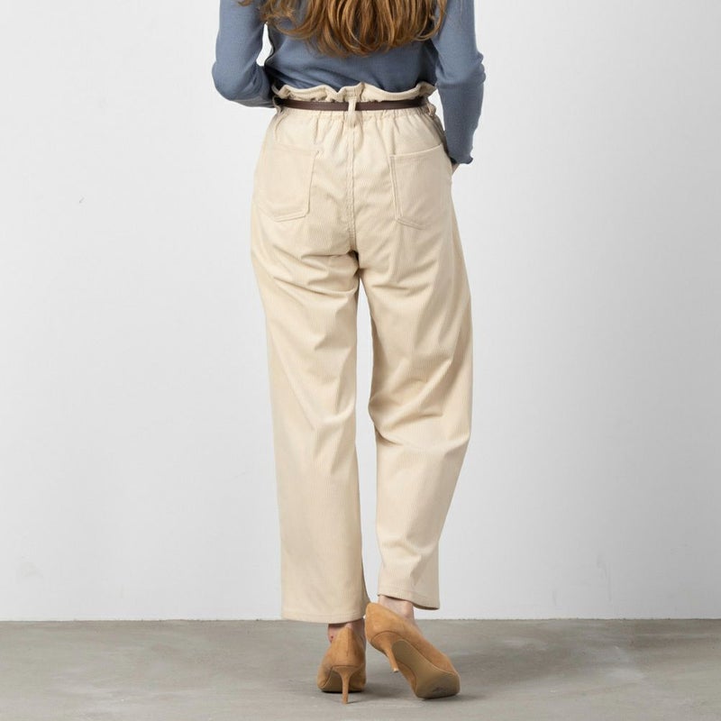 [期間限定価格]NAVY  ベルト付きコーデュロイペーパーバッグパンツ レディース商品画像-6