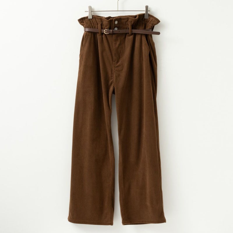 [期間限定価格]NAVY  ベルト付きコーデュロイペーパーバッグパンツ レディース商品画像-12