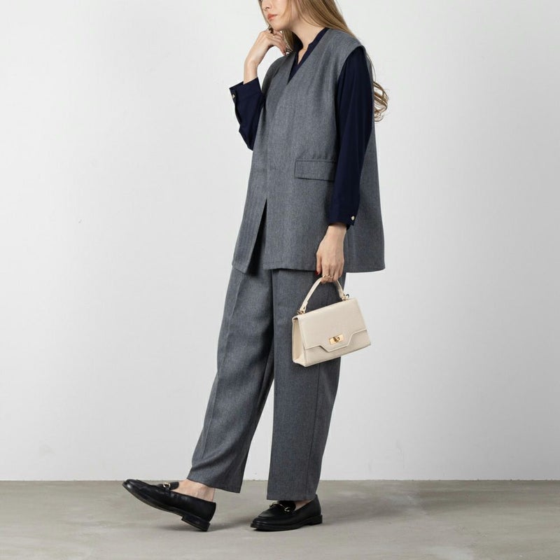 [期間限定価格]ウーリッシュヘリンボンワイドパンツ レディース商品画像-6