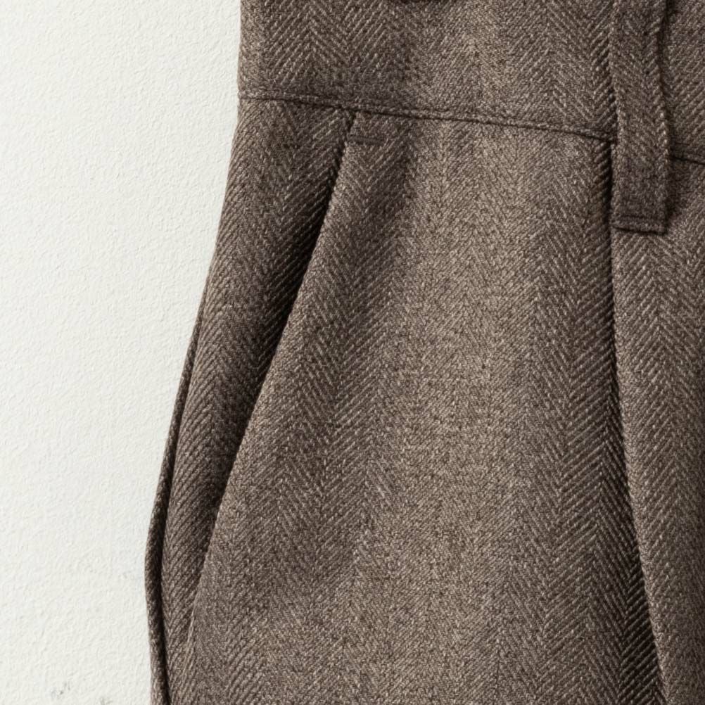 ウーリッシュヘリンボンワイドパンツ レディース