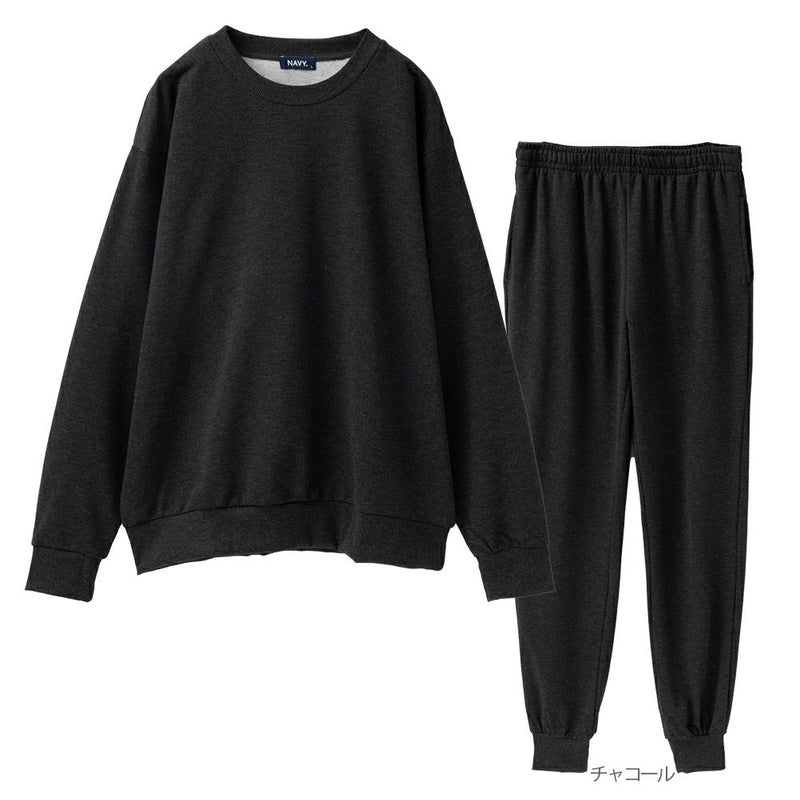 NAVY  裏毛セットアップ速乾ルームウェア ユニセックス商品画像-1