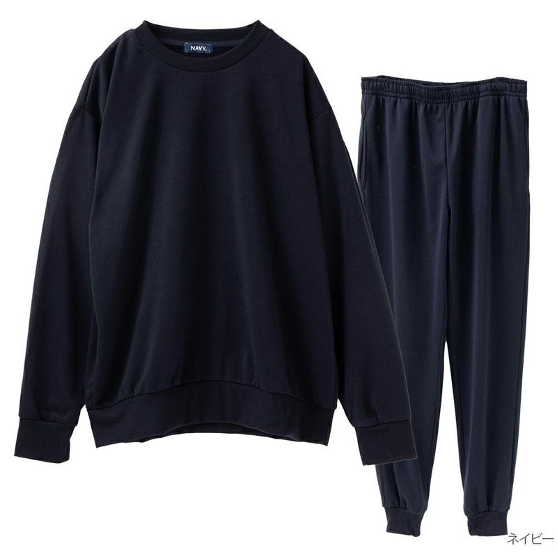 NAVY  裏毛セットアップ速乾ルームウェア ユニセックス商品画像-4