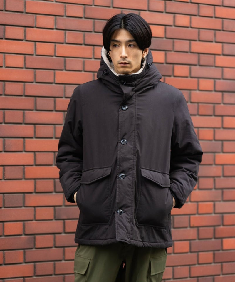 NAVY ミリタリーフードコート メンズ商品画像-1