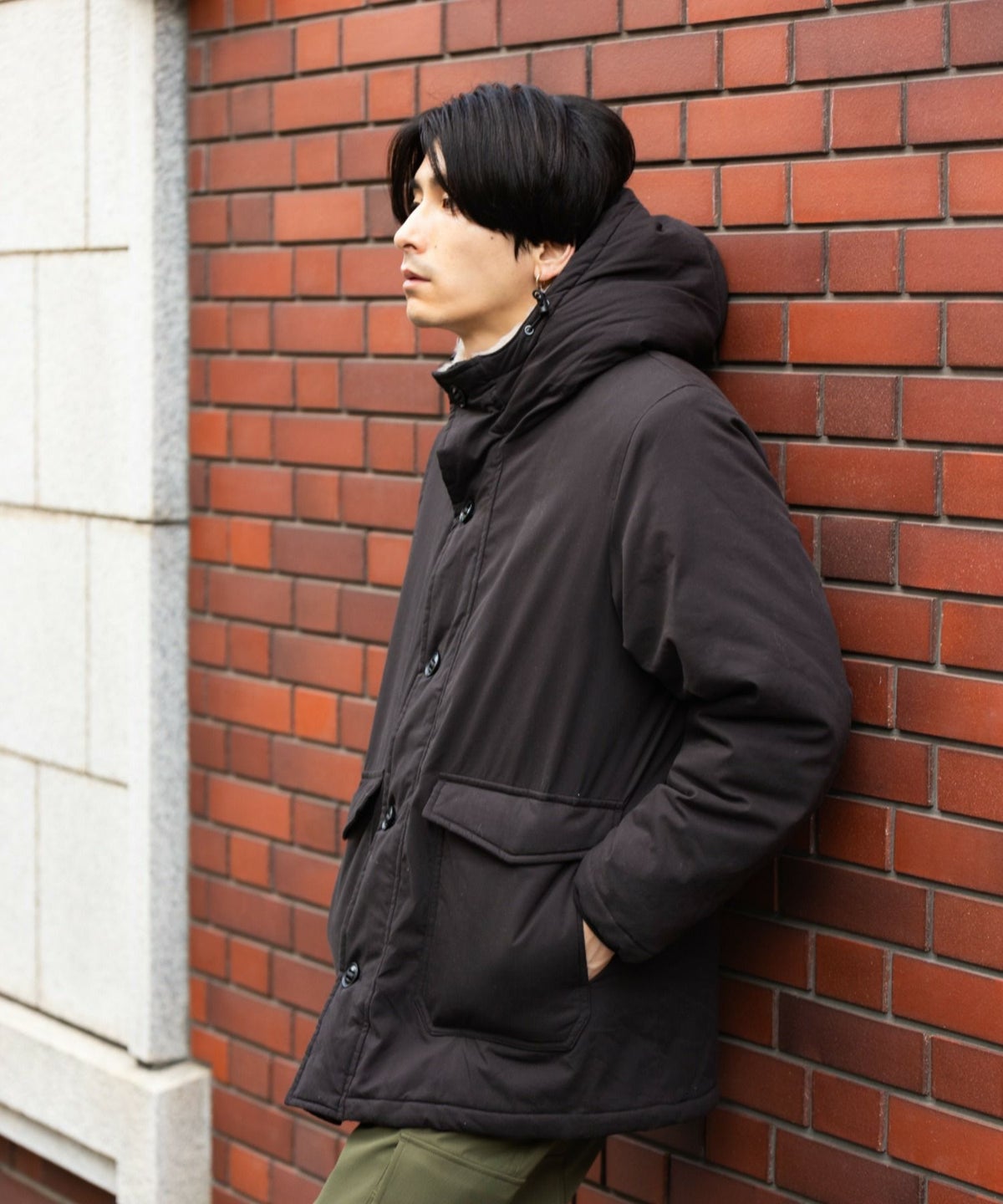 NAVY ミリタリーフードコート メンズ