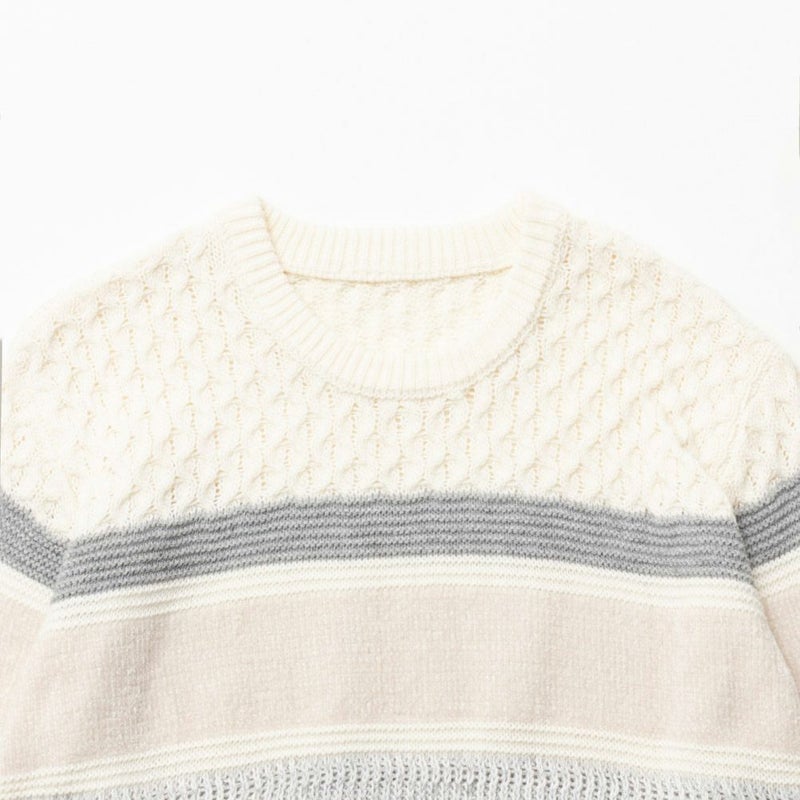 NAVY  切替ボーダーニット メンズ商品画像-5