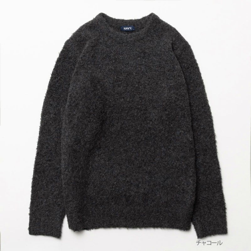 [期間限定knit]NAVY  ウール混ニット メンズ商品画像-2