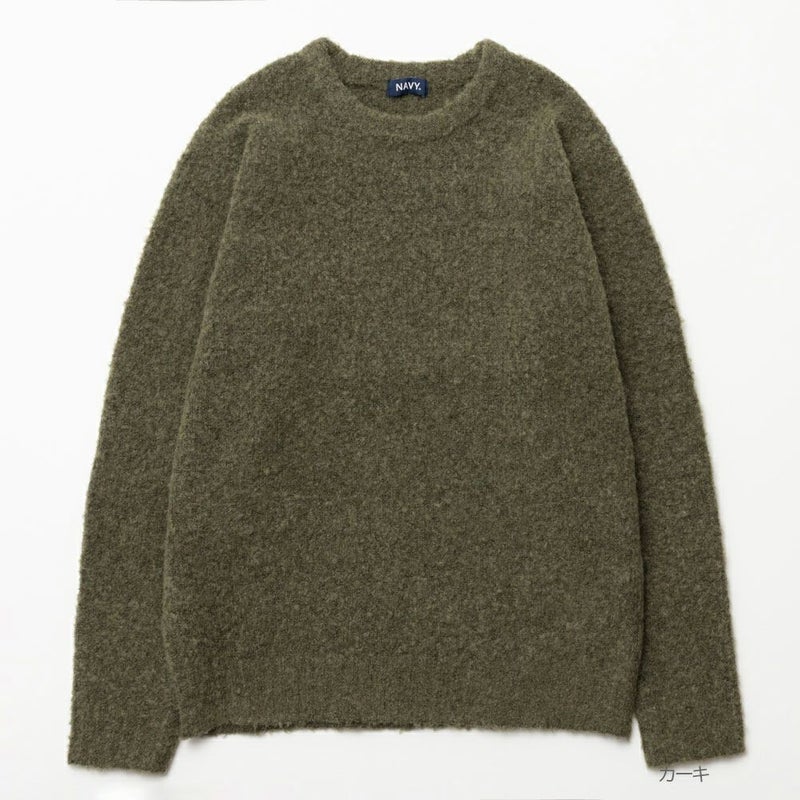 [期間限定knit]NAVY  ウール混ニット メンズ商品画像-3