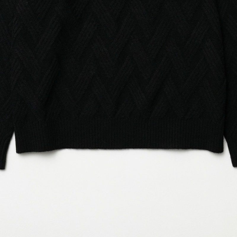 [期間限定knit]NAVY 快適ニット 幾何学柄モックネック メンズ商品画像-8