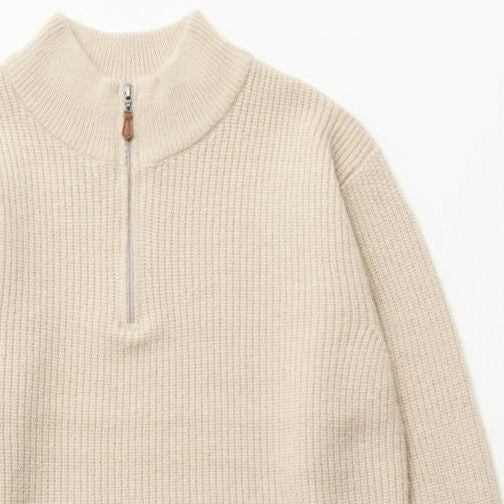 NAVY PBTハーフジップアップニット メンズ