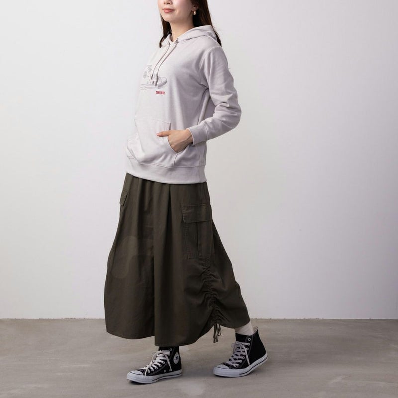 [期間限定価格]CONVERSE  シューズラバープリント裏毛パーカー レディース商品画像-5