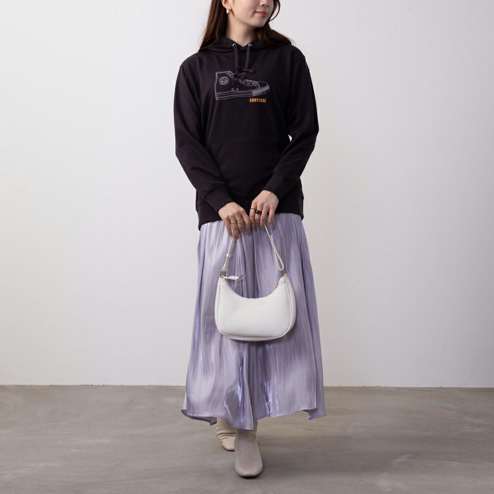 CONVERSE シューズラバープリント裏毛パーカー レディース