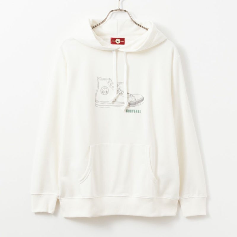 [期間限定価格]CONVERSE  シューズラバープリント裏毛パーカー レディース商品画像-13