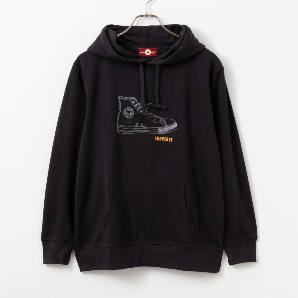 CONVERSE シューズラバープリント裏毛パーカー レディース