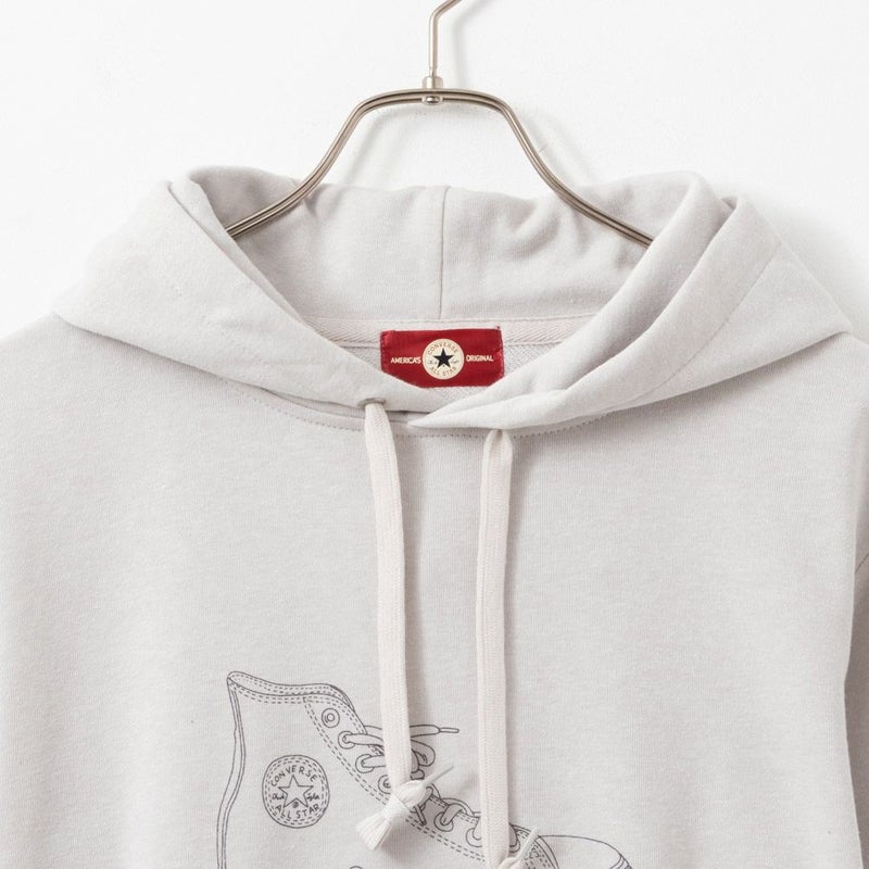 [期間限定価格]CONVERSE  シューズラバープリント裏毛パーカー レディース商品画像-16