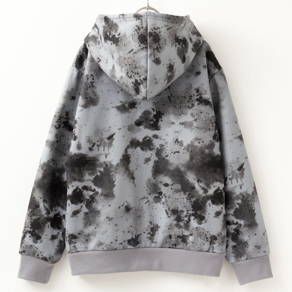 NAVY 裏ボア総柄ジップアップパーカー キッズ