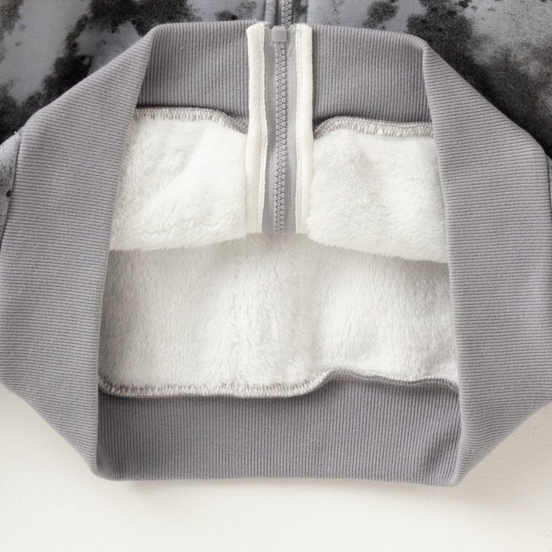 [期間限定価格]NAVY 温℃ 裏ボア総柄ジップアップパーカー キッズ商品画像-9