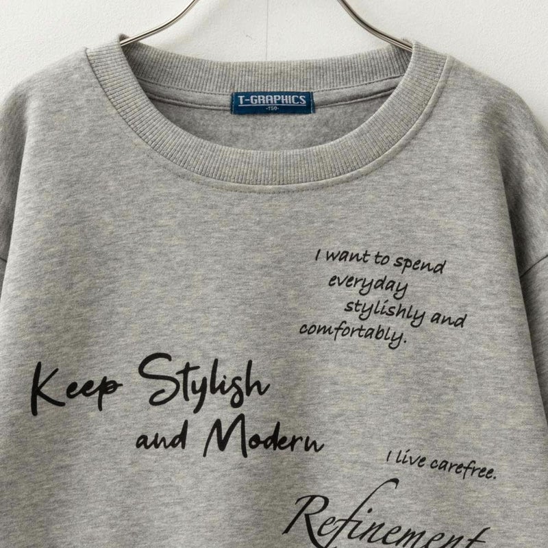 [期間限定価格]T-GRAPHICS  裏起毛メッセージトレーナー キッズ商品画像-4