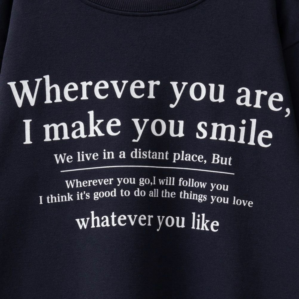 T-GRAPHICS 裏起毛メッセージトレーナー キッズ