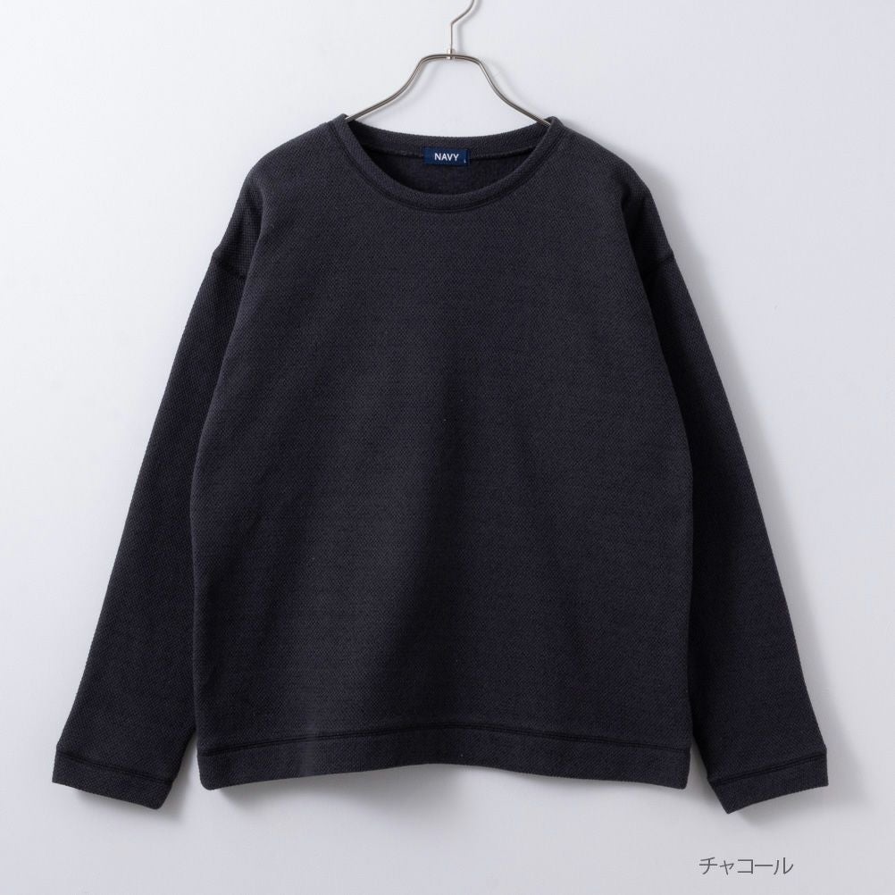 NAVY 鹿の子クルーネックプルオーバー メンズ