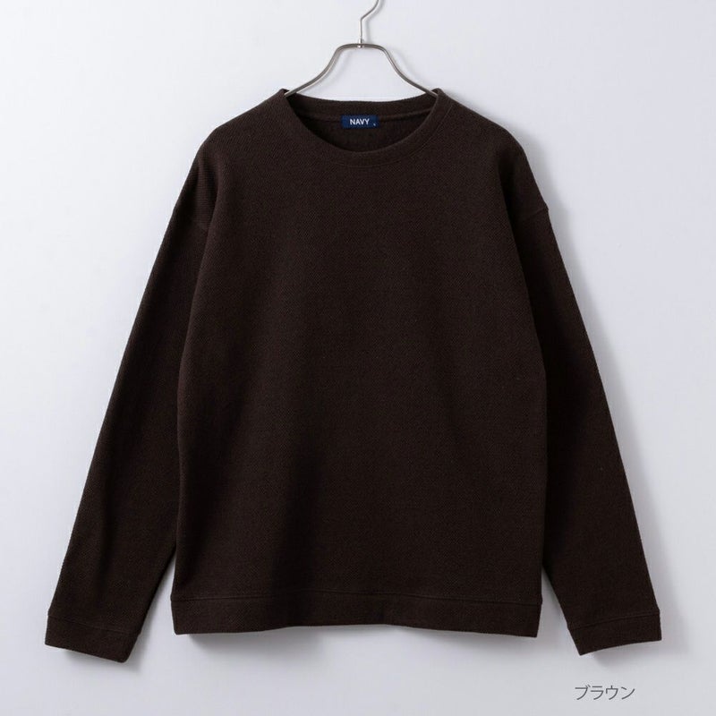 NAVY 温℃ 鹿の子クルーネックプルオーバー メンズ商品画像-3