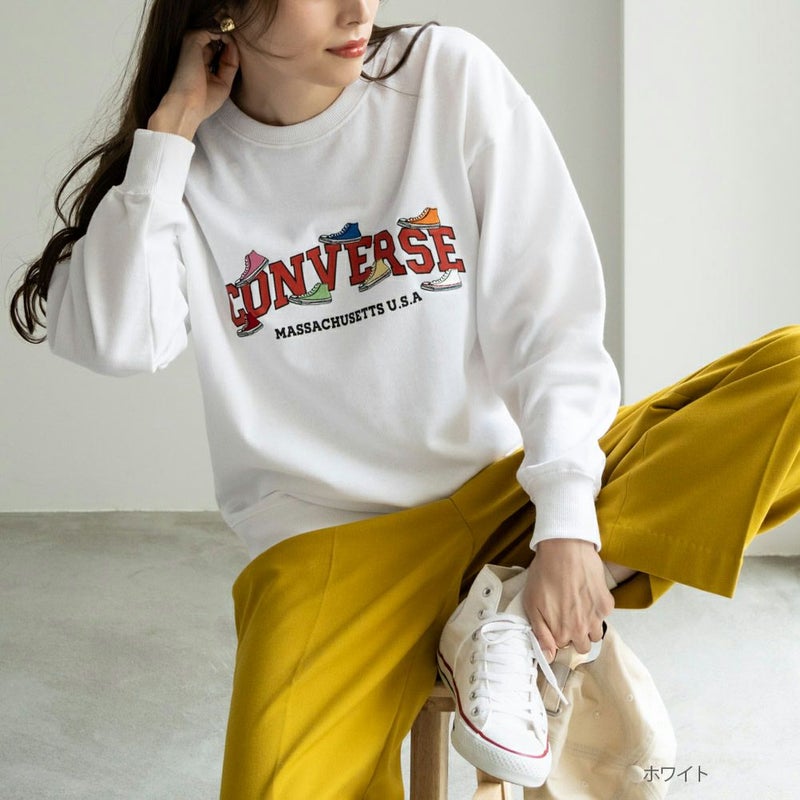 CONVERSE 裏毛シューズ刺繍トレーナー レディース商品画像-1