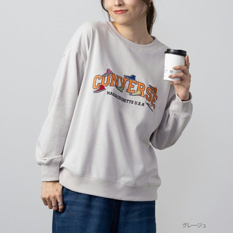 CONVERSE 裏毛シューズ刺繍トレーナー レディース商品画像-6