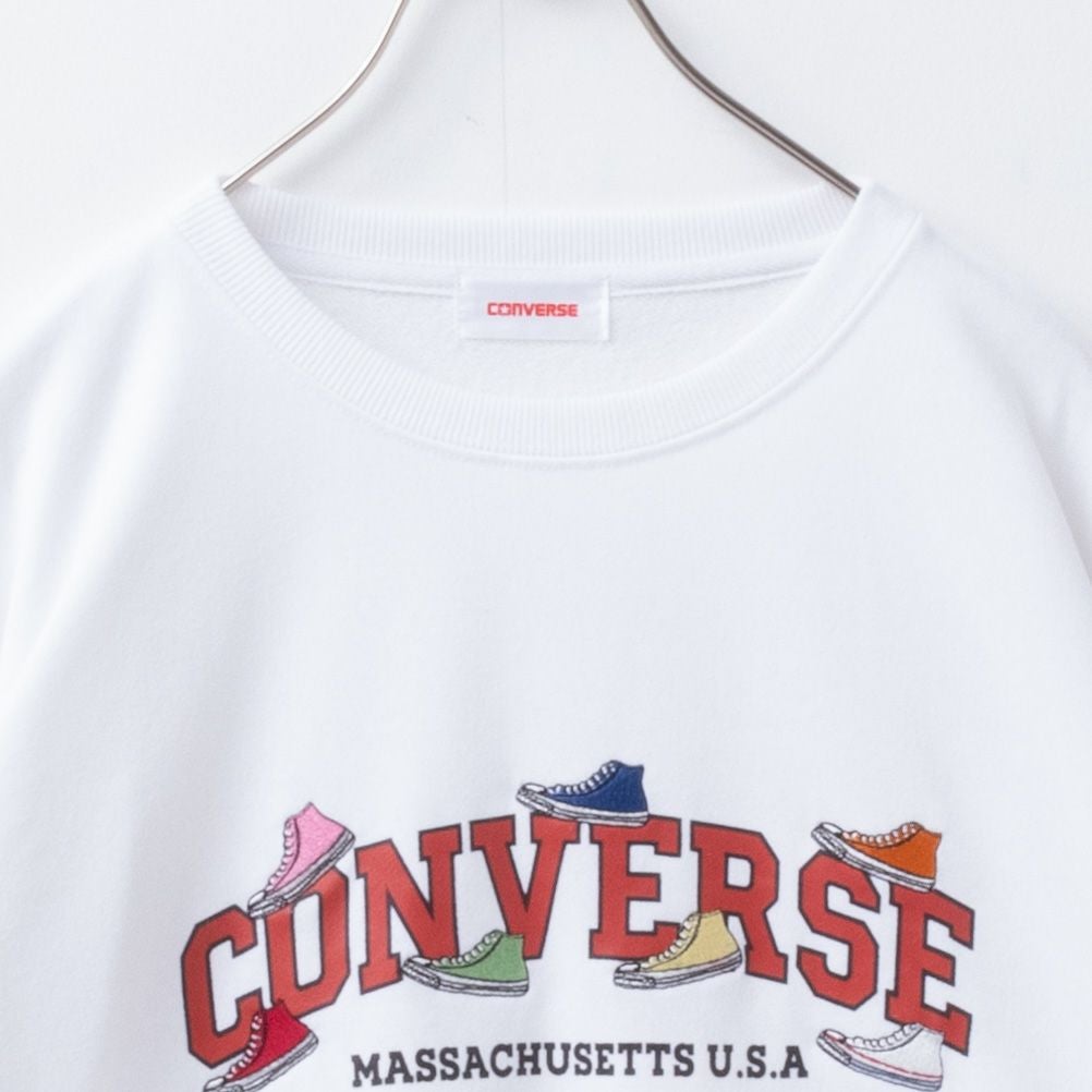 CONVERSE 裏毛シューズ刺繍トレーナー レディース
