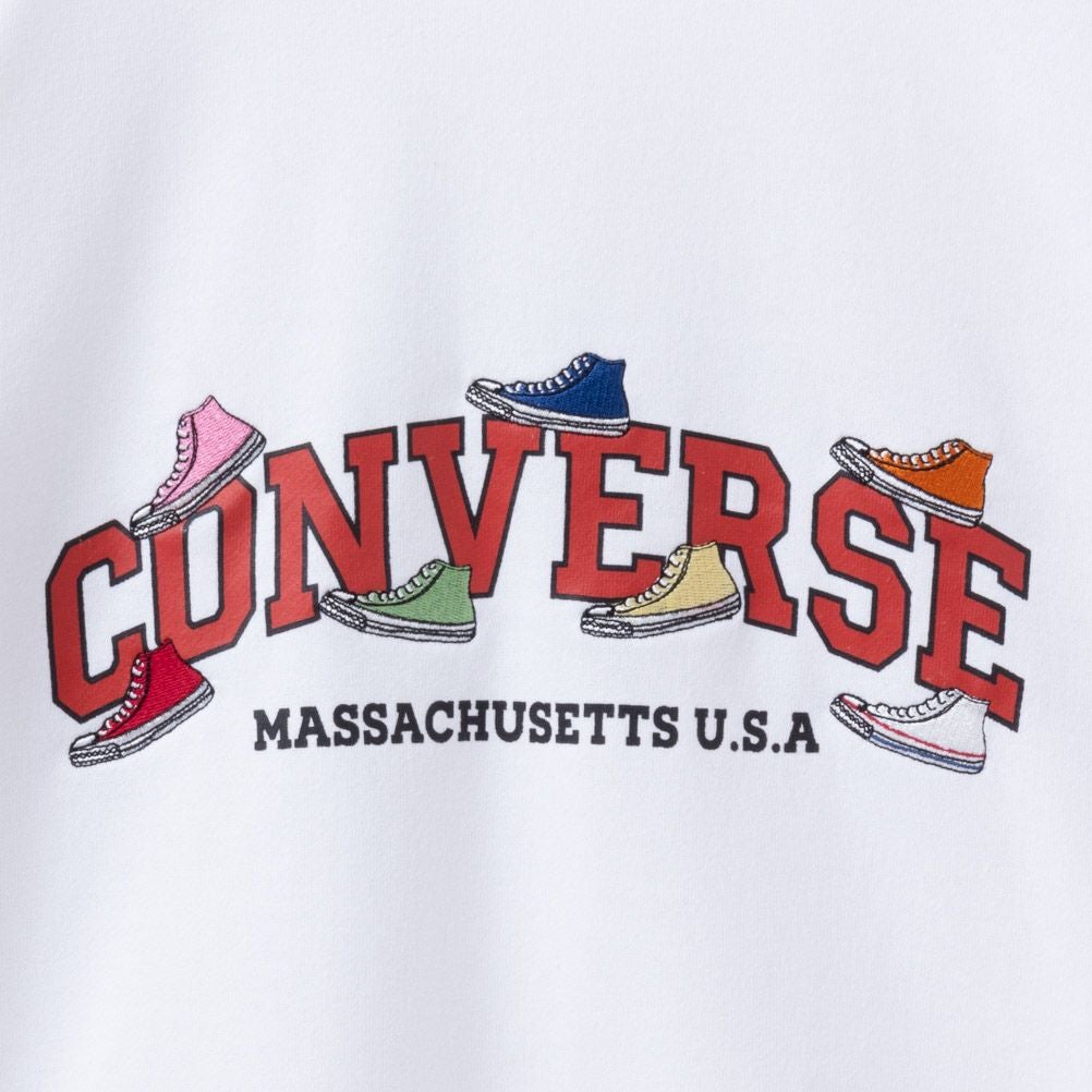 CONVERSE 裏毛シューズ刺繍トレーナー レディース