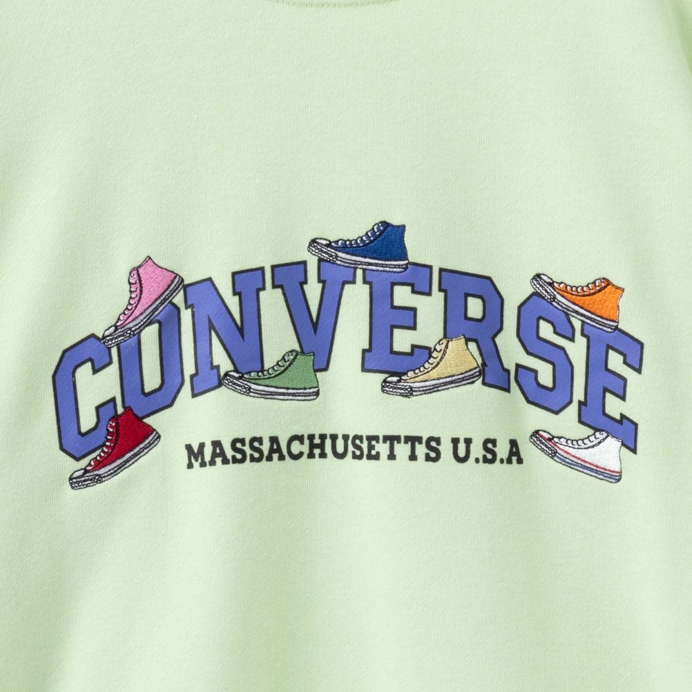 CONVERSE 裏毛シューズ刺繍トレーナー レディース