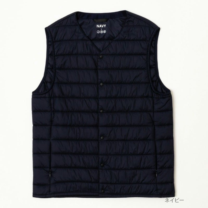 NAVY  20Dナイロンインナー中綿ベスト メンズ商品画像-3
