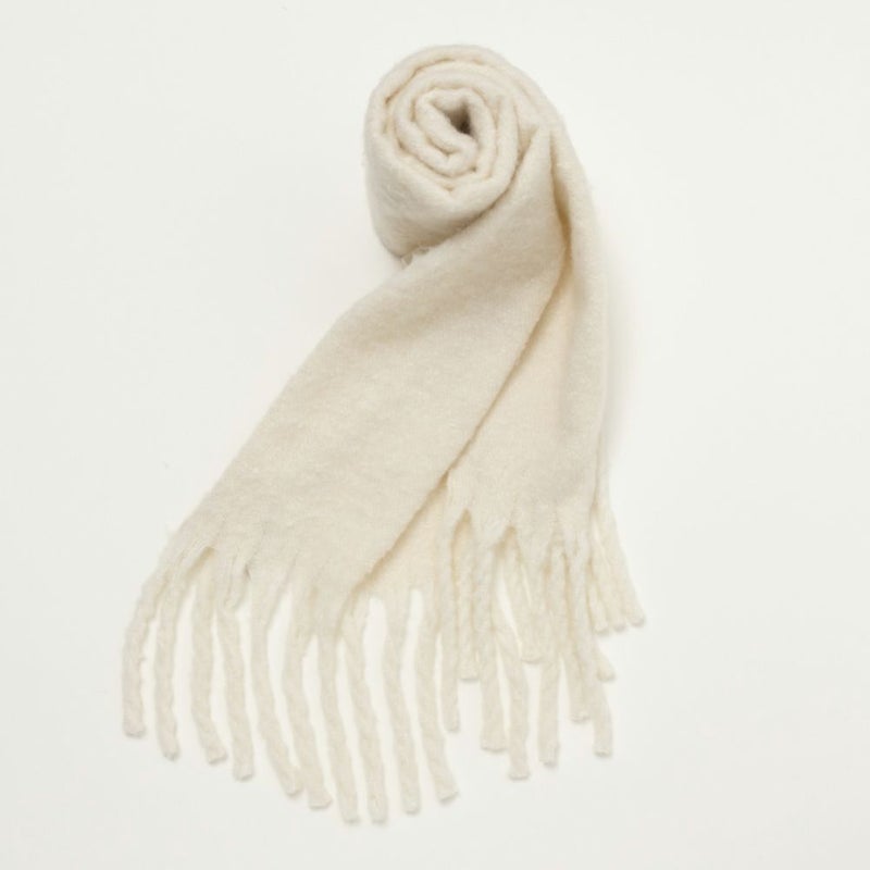 NAVY 太フリンジ無地マフラー レディース商品画像-3