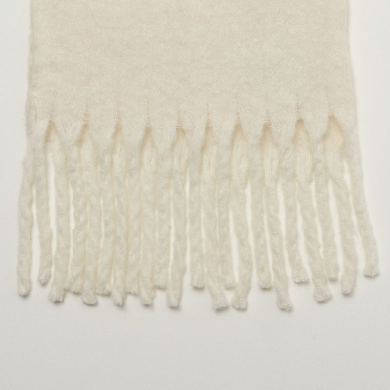 NAVY 太フリンジ無地マフラー レディース商品画像-7