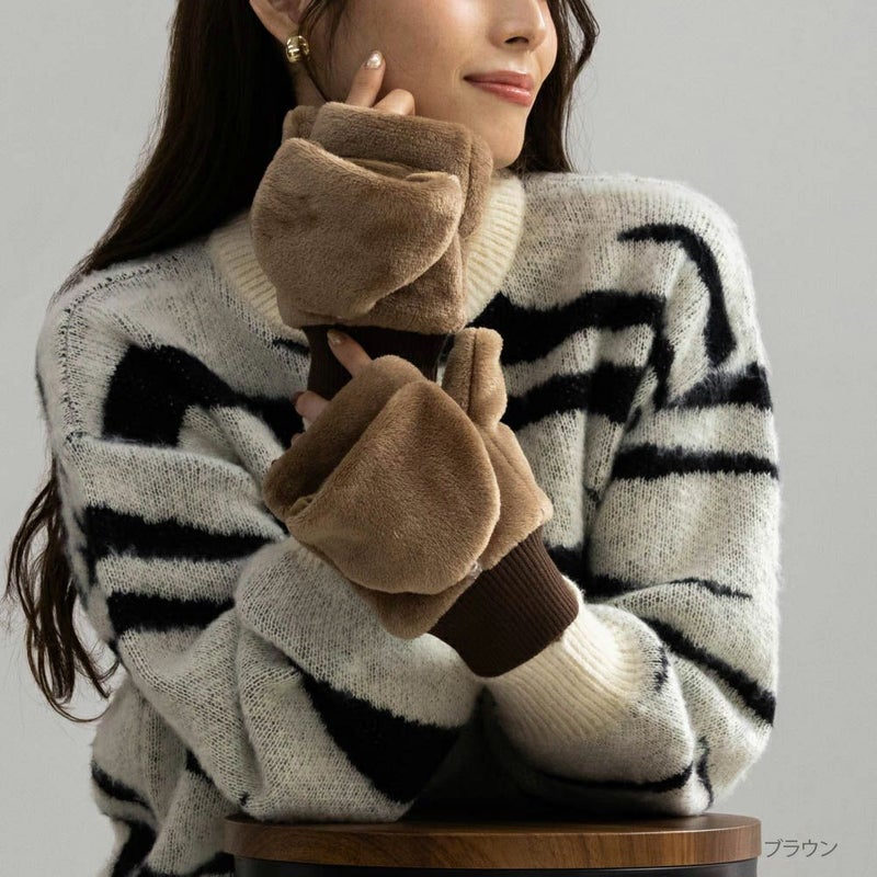 NAVY ファーグローブ レディース商品画像-3