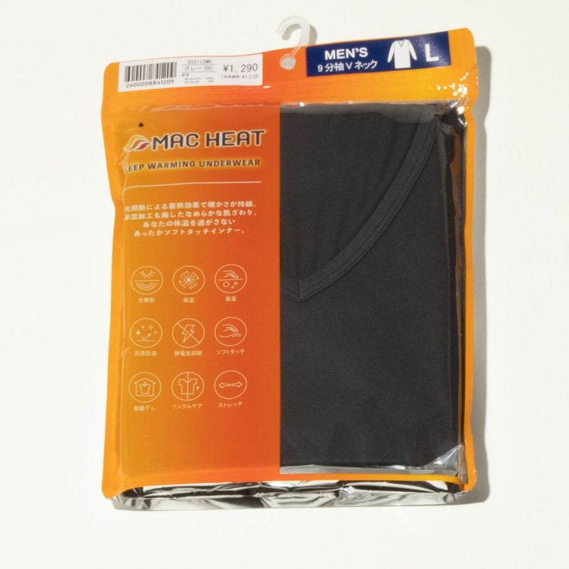 MAC HEAT Vネック9分袖インナーシャツ メンズ メール便 対応商品商品画像-15